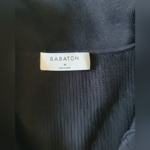 Aritzia Babaton Sculpt Knit Polo Top M Black - Picture 4 of 9